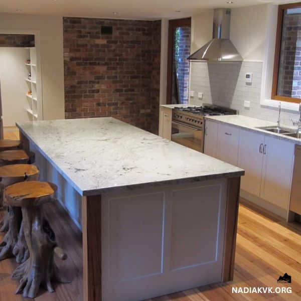 colonial white granite kitchen