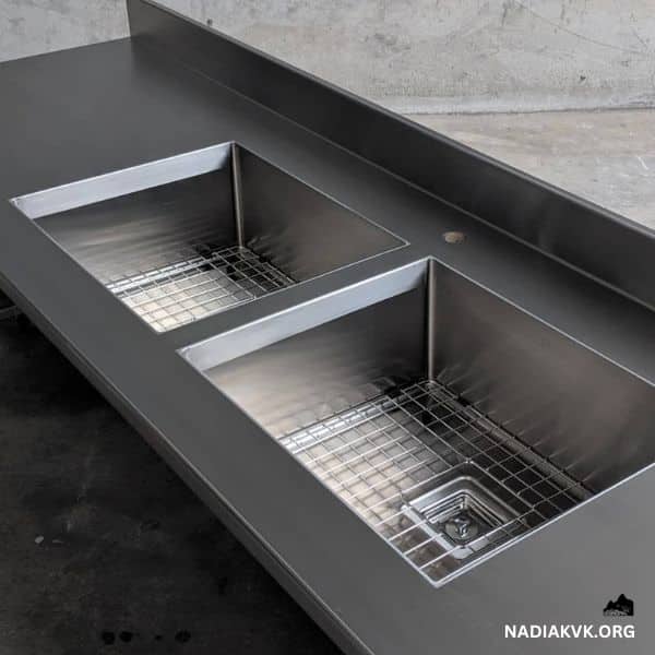 stainless steel countertops with sink