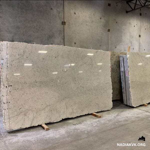 white fantasy granite slab