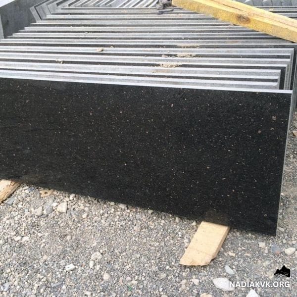 Black Galaxy Granite With Gold Flecks
